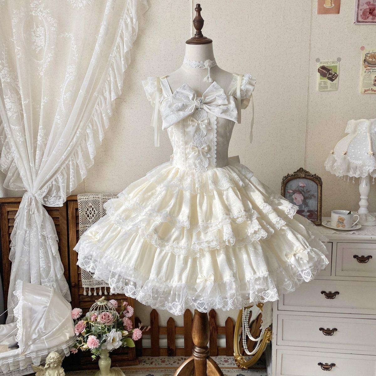 プリンセスワンピース ドレス Lolita 華麗なる花嫁 jsk キャミソールワンピースはモップ付き