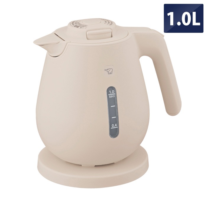 電気ケトル 1.0L 転倒湯もれ防止 蒸気セーブ CK-DC10-CM ライトベージュ