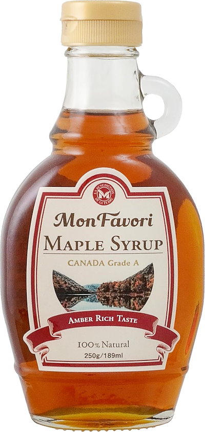 他サイト： モンファボリ メープルシロップ 250g 瓶 [ 液だれ防止キャップ カナダ産 グレードA アンバーリッチテイスト ]の商品画像
