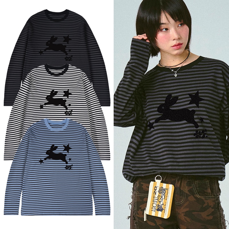 [UNISEX]JUMP RABBIT Stripe Long Sleeve_3 color 4,806円