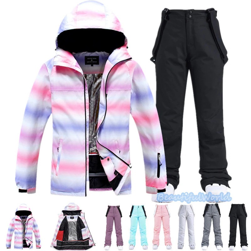 スノーボードウェア上下セットスキーウェアメンズレディースセットアップ男女兼用スノボウェアスノーボードジャケットパンツ撥水防風保温雪遊び暖かいH37