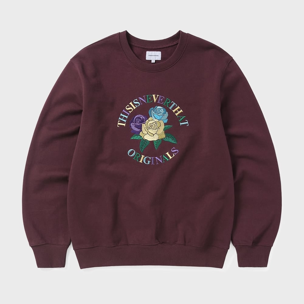 ディス・イズ・ネヴァー・ザット・ローゼズクルーネックバーガンディ