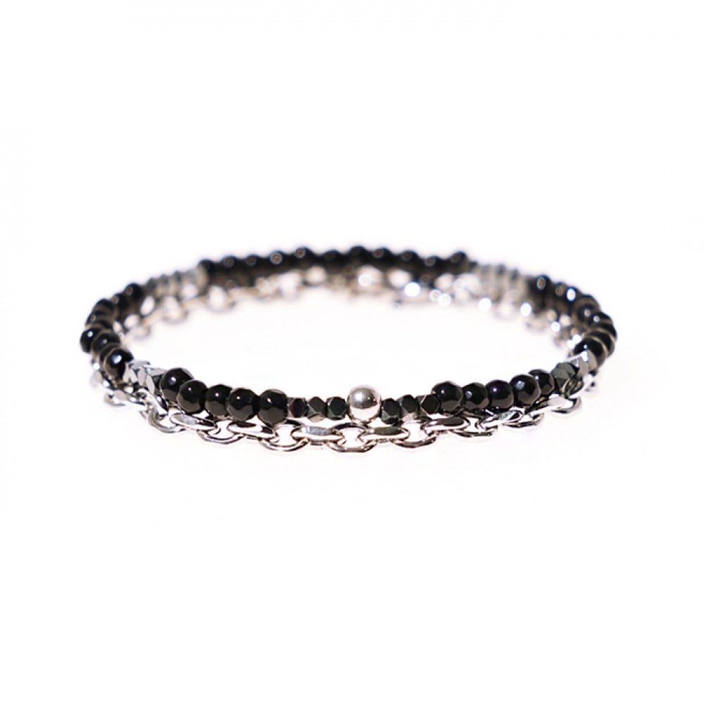 JBANS クラシックカットストーンスリム 489 カットサージチェーン 366 ブレスレットセット (C1901-SE086BK)