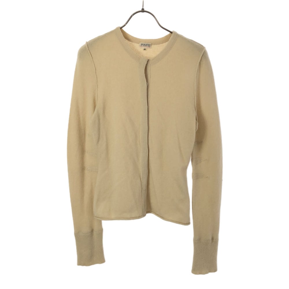 日本製 カシミヤ100％ 長袖 ニットカーディガン 40 ベージュ レディース