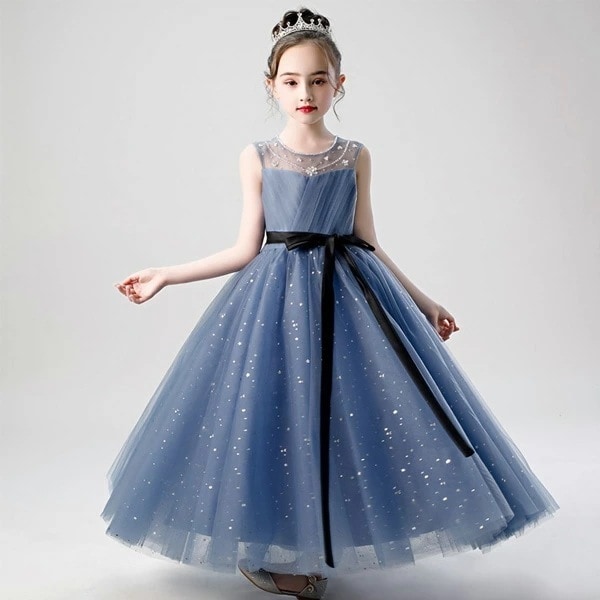 【即納】2025新品 子供ドレスピアノ発表会 ジュニアドレス ふんわりチュール 演奏会 結婚式 キッズ こども コンクール 子供服 女子 フォーマ