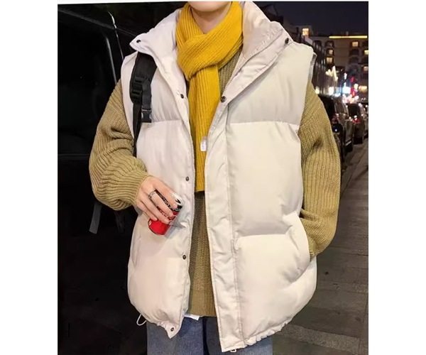 メンズ 男性用 ジャケット ベスト アウター 上着 ダウン ダウンベスト ミドル丈 袖なし ノースリーブ スタンドカラー ファスナー ポケット 前開き 伸縮性 厚手 コットン シンプル カジュアル 5,980円