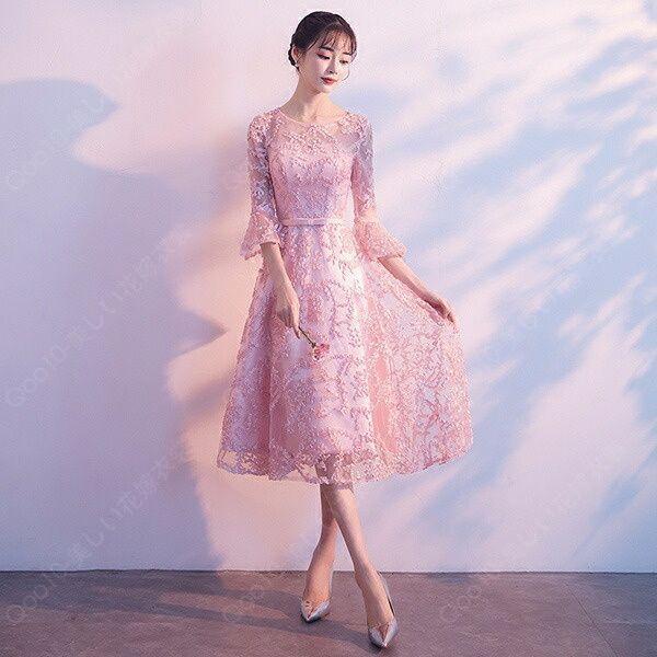 カクテルドレス パーティードレス 大人 ピアノ 発表会 フォーマル 結婚式 母親 ドレス ファスナー 大きいサイズ ミモレ丈 上品 お呼ばれ 他と被らない-96