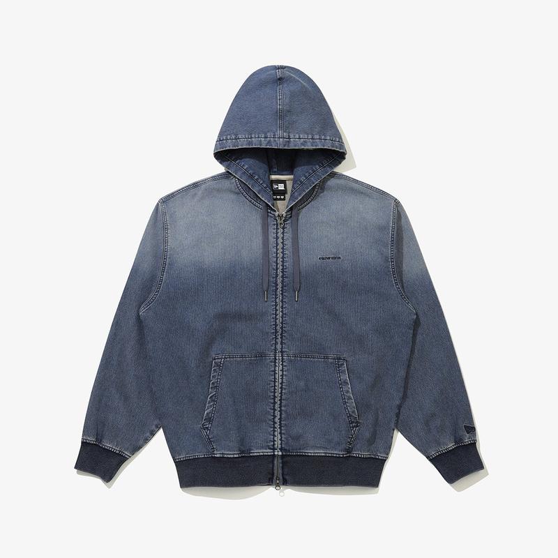 ウォッシュドフード付きスウェットジャケット ブルー 14954608