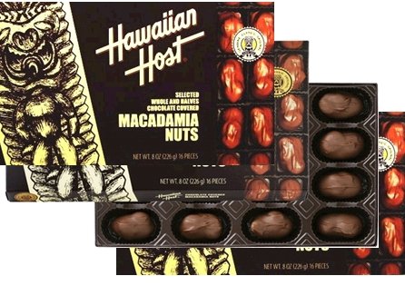 ハワイお土産ハワイアンホスト8ozマカダミアナッツチョコレート16粒4箱