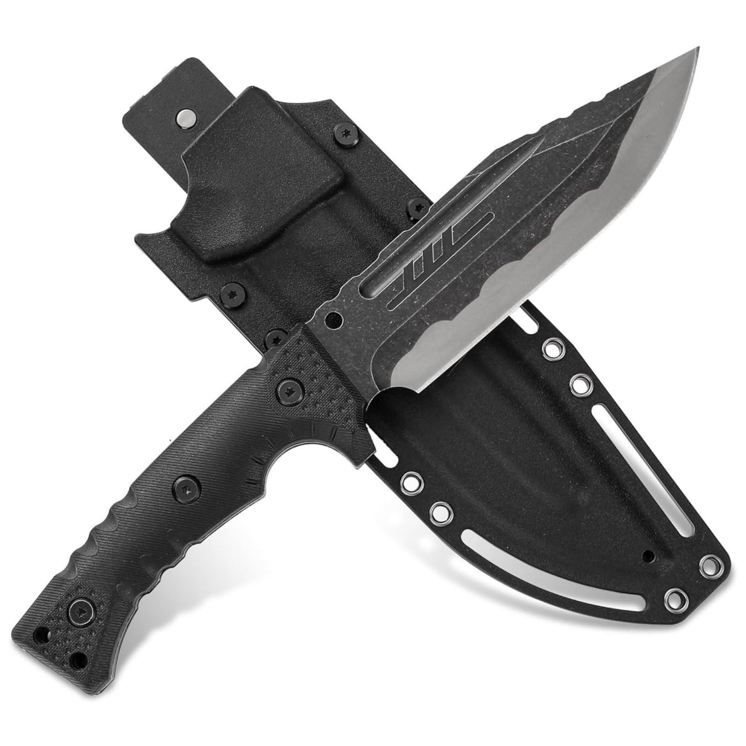 アウトドアナイフ シースナイフ【冒険王】フルタングナイフ 刃厚5ｍｍ ハイカーボンステンレス鋼 樹脂ハンドル ブッシュクラフト サバイバル キャンプ 山歩き 薪割り ポケットグリップシース付