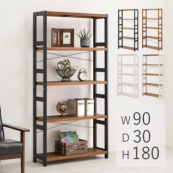 ラック オープンラック ダークグレー/ブラウン 幅90奥行30高さ180cm シューズラック 下駄箱 14,972円