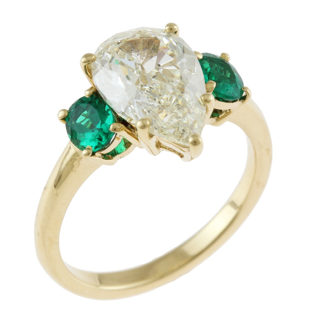 リング 指輪 9号 18金 K18イエローゴールド ダイヤモンド 中古 美品