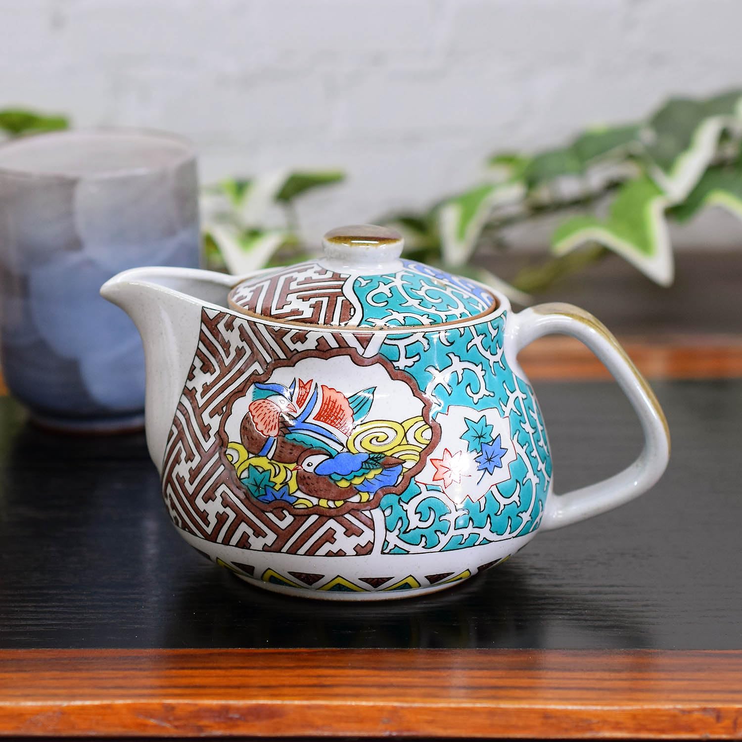 和座の蔵 おしゃれ 和食器 九谷焼 急須 ポット 古九谷花鳥 茶こし網付 陶器 高級 ブランド 食器 日本製 誕生日プレゼント