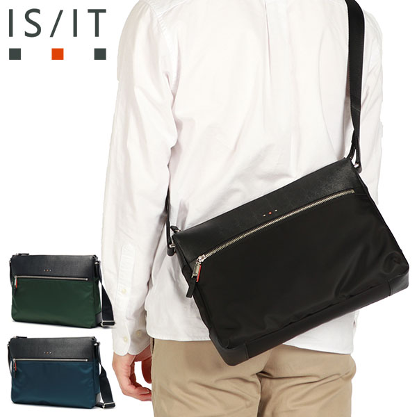 ショルダーバッグ メンズ 斜めがけバッグ ブランド バッグ 薄型 斜めがけ 本革 ナイロン A4 日本製 横型 シンプル ビジネス 通勤 大人 AMPOULE 959103
