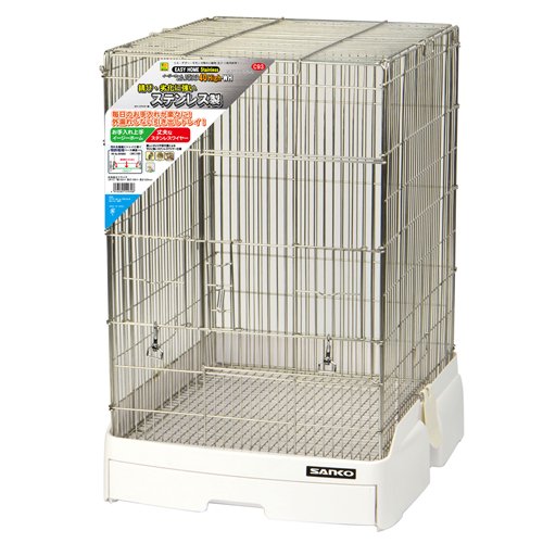 鳥籠　鳥　ケージ　三晃商会　イージーホーム　ステンレス４０ハイ　ＷＨ　（４３．５X５０X６２ｃｍ）　モモンガ　ＣＲＣ55―15―10―15―00