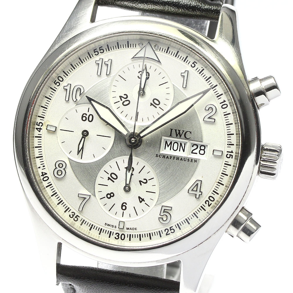 IWC IWC SCHAFFHAUSEN IW371702 スピットファイア クロノグラフ デイデイト 自動巻き メンズ 保証書付き_778353【中古】