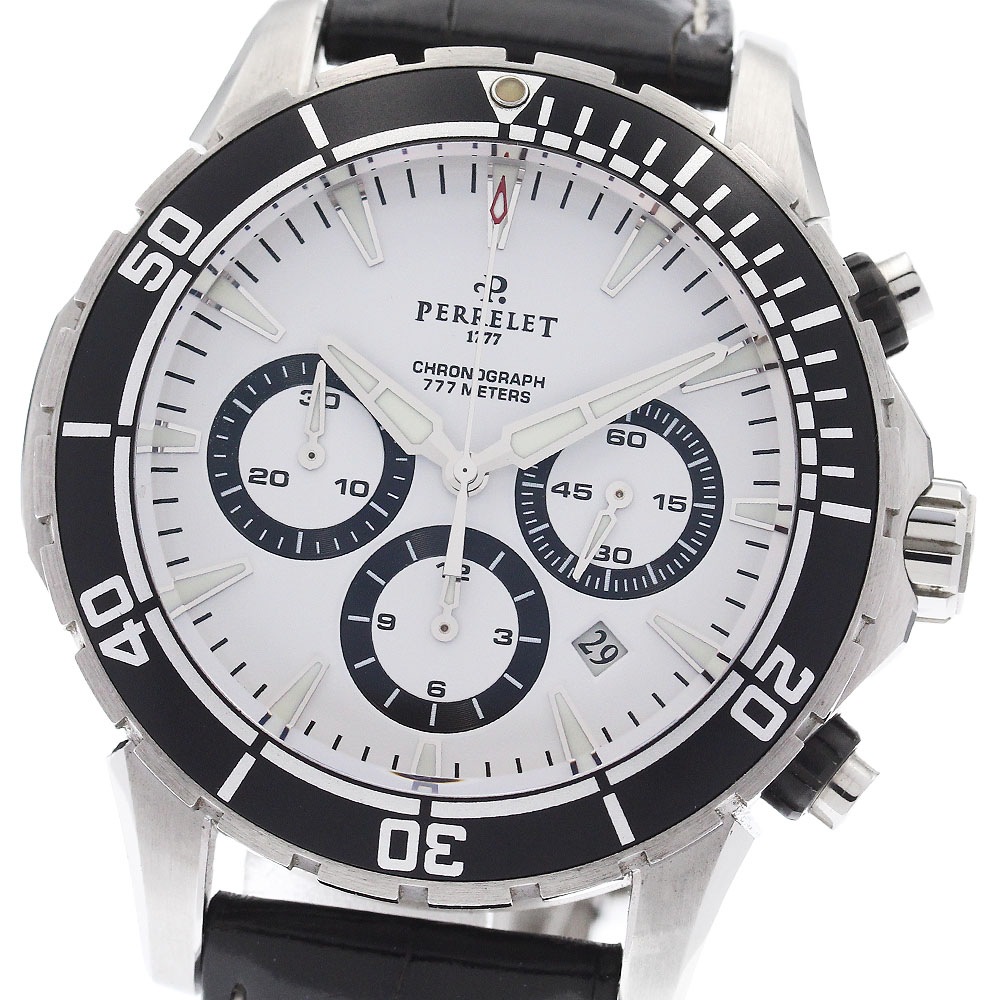 ペルレ PERRELET A1054 シークラフト クロノグラフ デイト 自動巻き メンズ _957218【中古】