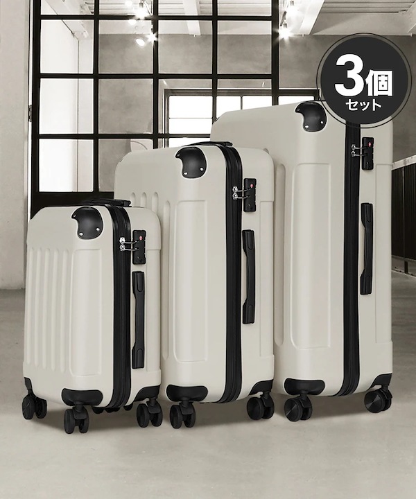 kevala　3個セット SML　スーツケース スクエア ラージ キャリーバッグ Qoo10 kevala SML 3個SET スーツケース 2wa