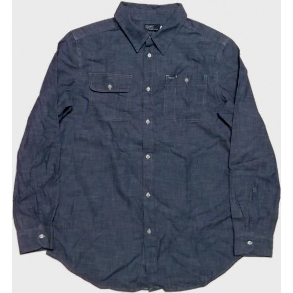 ボーイズサイズ 長袖 シャンブレーシャツ ブルー boys PR2-994