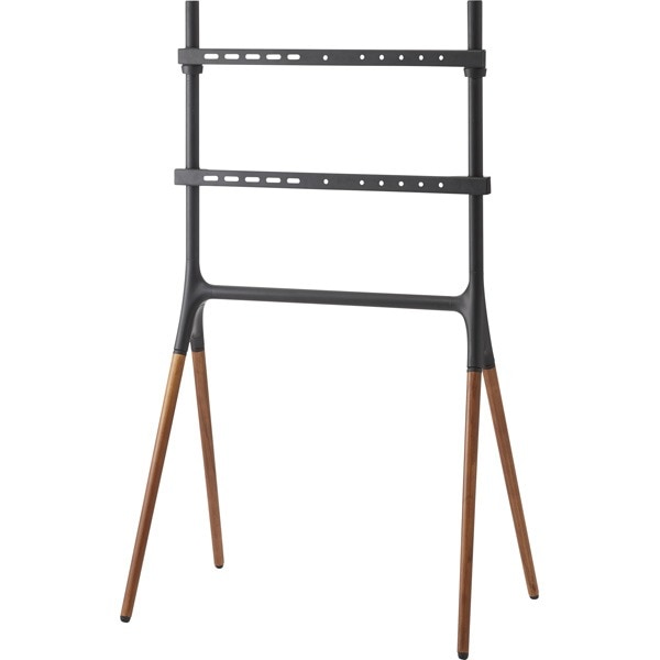 テレビスタンド/テレビ台 [ブラック] 幅82x奥行53x高さ138cm 木製 スチール 組立式