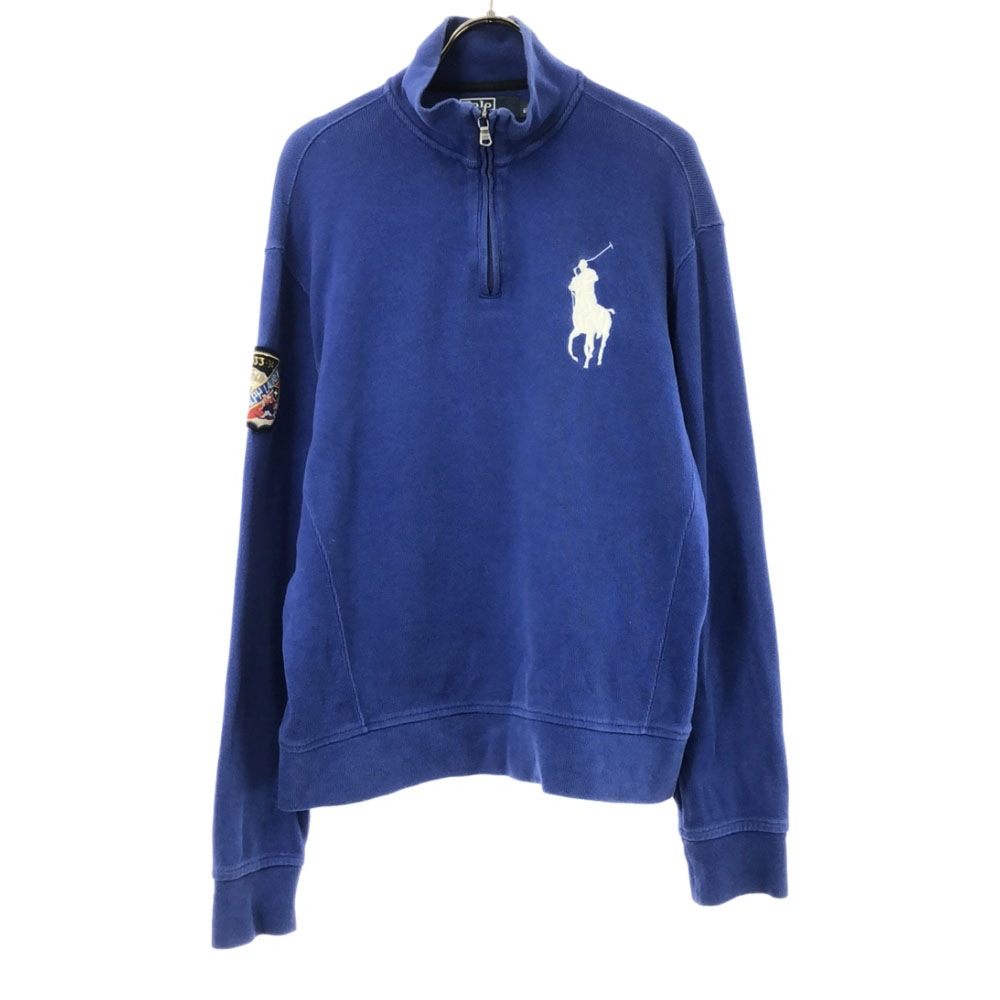 ポロバイラルフローレン ビッグポニー 長袖 ハーフジップ トレーナー S ブルー Polo by Ralph Lauren メンズ