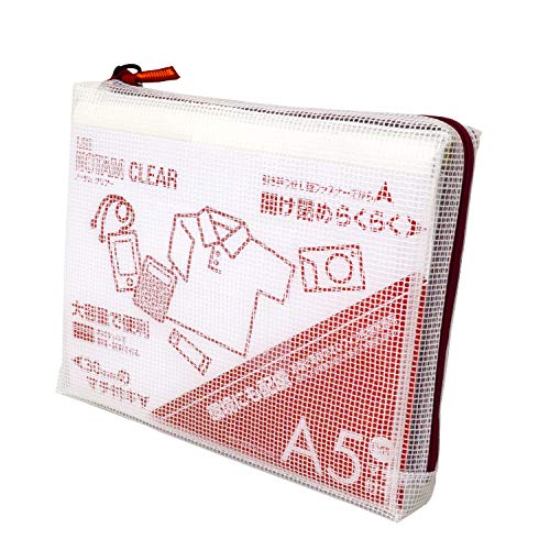 サクラクレパス ノータム メッシュケース マチ付き クリア A5 レッド 10個 UNCM-A5#19(10)