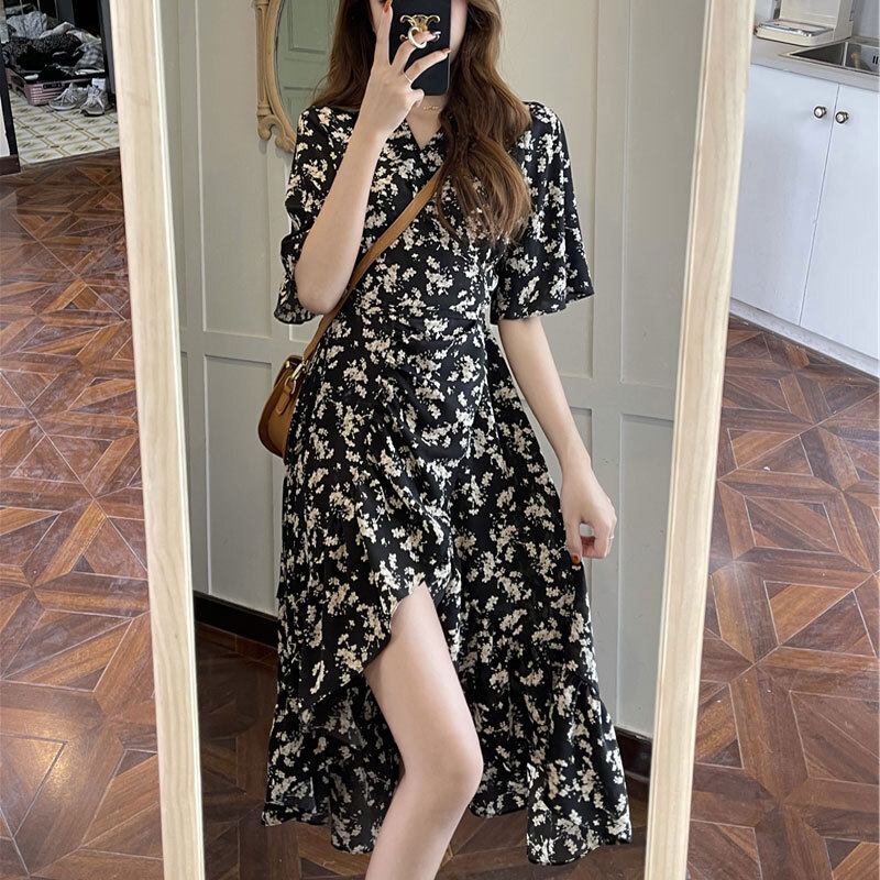 ワンピース プルオーバー ミモレ丈 袖あり 半袖 Vネック Aライン かわいい 大人可愛い カジュアル おしゃれ かっこいい 大人可愛い 大人女子 こなれ感 ラフ ラブリー キュート ガーリー