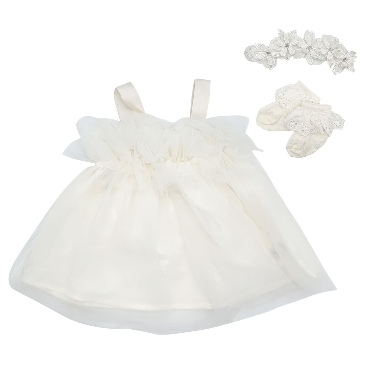Baby Gift Box チュールジャンスカセット ベビー服 女の子 おしゃれ 70 ヘアバンド ソックス 靴下 セット 赤ちゃん 衣類 子供服 記念撮影 6か月 V440905