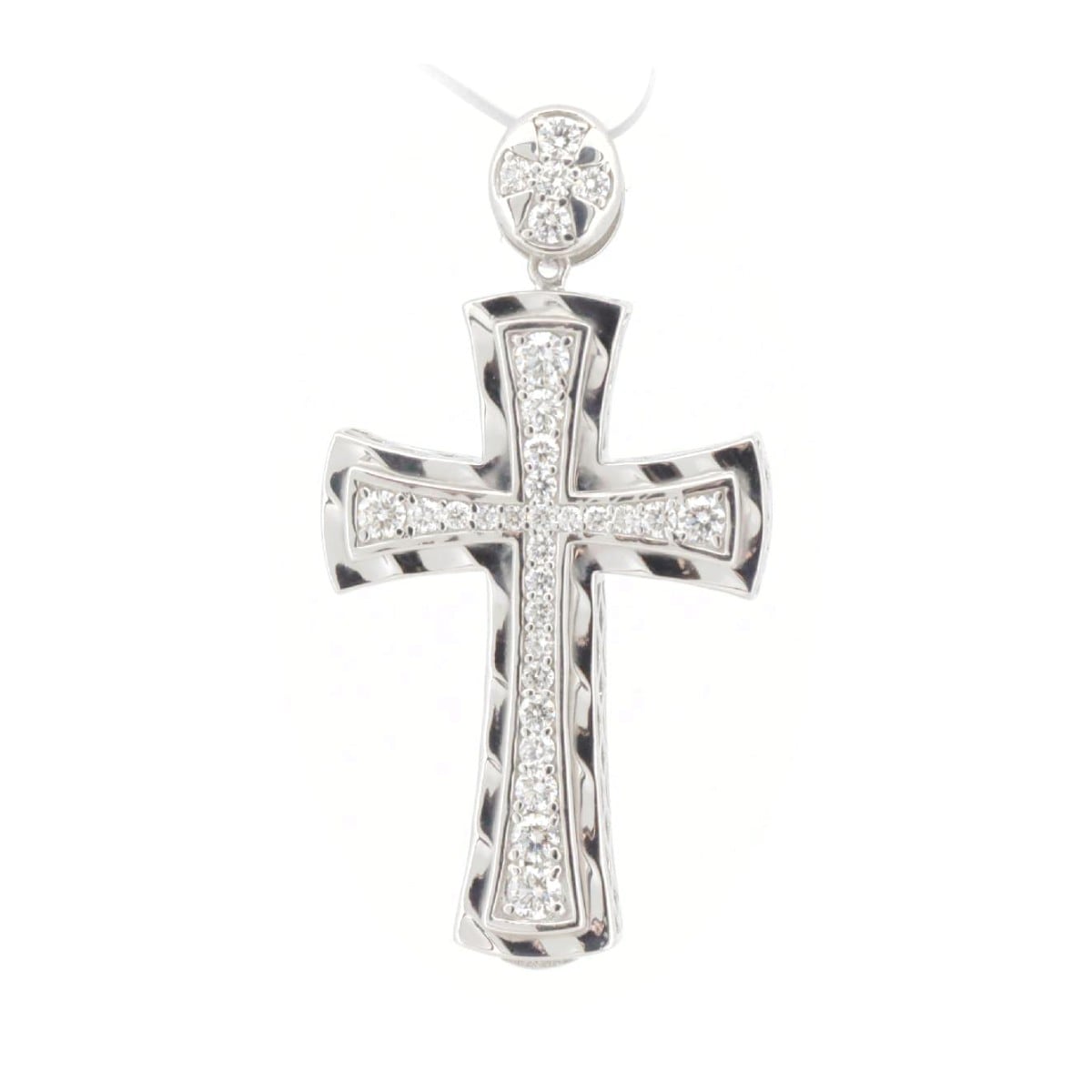 ゆきざき YOBIKO クロスペンダント 0.75ct K18WG(18金 ホワイトゴールド)