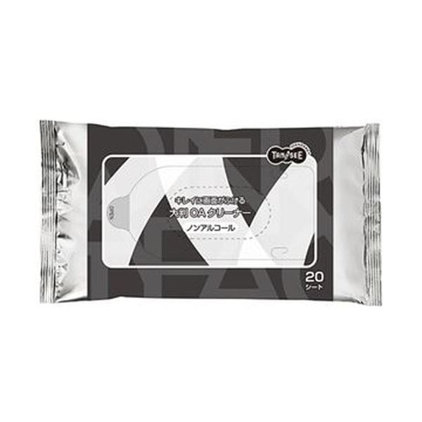 （まとめ）TANOSEE キレイに画面がふけるOAクリーナー ノンアルコール 大判 1セット（200枚：20枚10パック）3セット