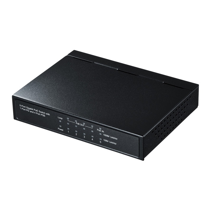 ギガビットスイッチングハブ 5ポート/PoE受電給電両対応 LAN-GIH5PSEPD