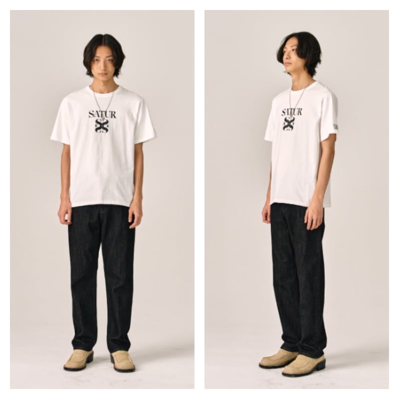 【SATUR】 CLASSIC LOGO T-SHIRTS : CLEAN WHITE