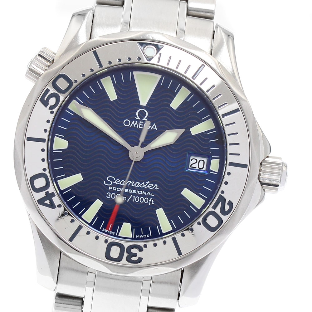 オメガ OMEGA 2263.80 シーマスター300 デイト クォーツ ボーイズ 保証書付き_888100【中古】