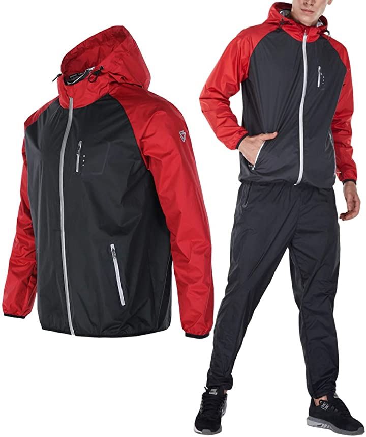 サウナスーツ ダイエット ユニセックス 3XLレッド( レッド, XXXL)