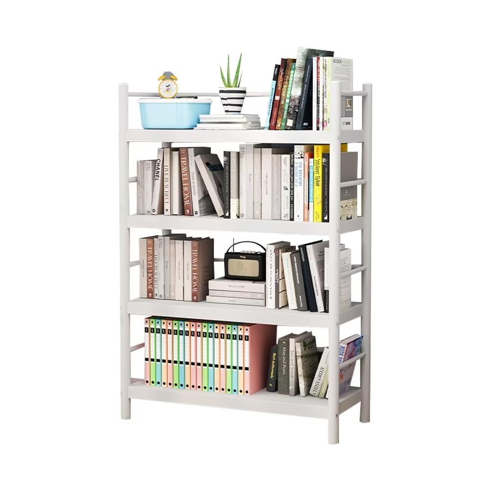 JOOHY 本棚 スチール スチールラック ラック 収納棚 収納ラック キッチンラック 幅80cm 大容量 落下防止 耐荷重400kg 炭素鋼 耐磨耗 4段 ホワイト