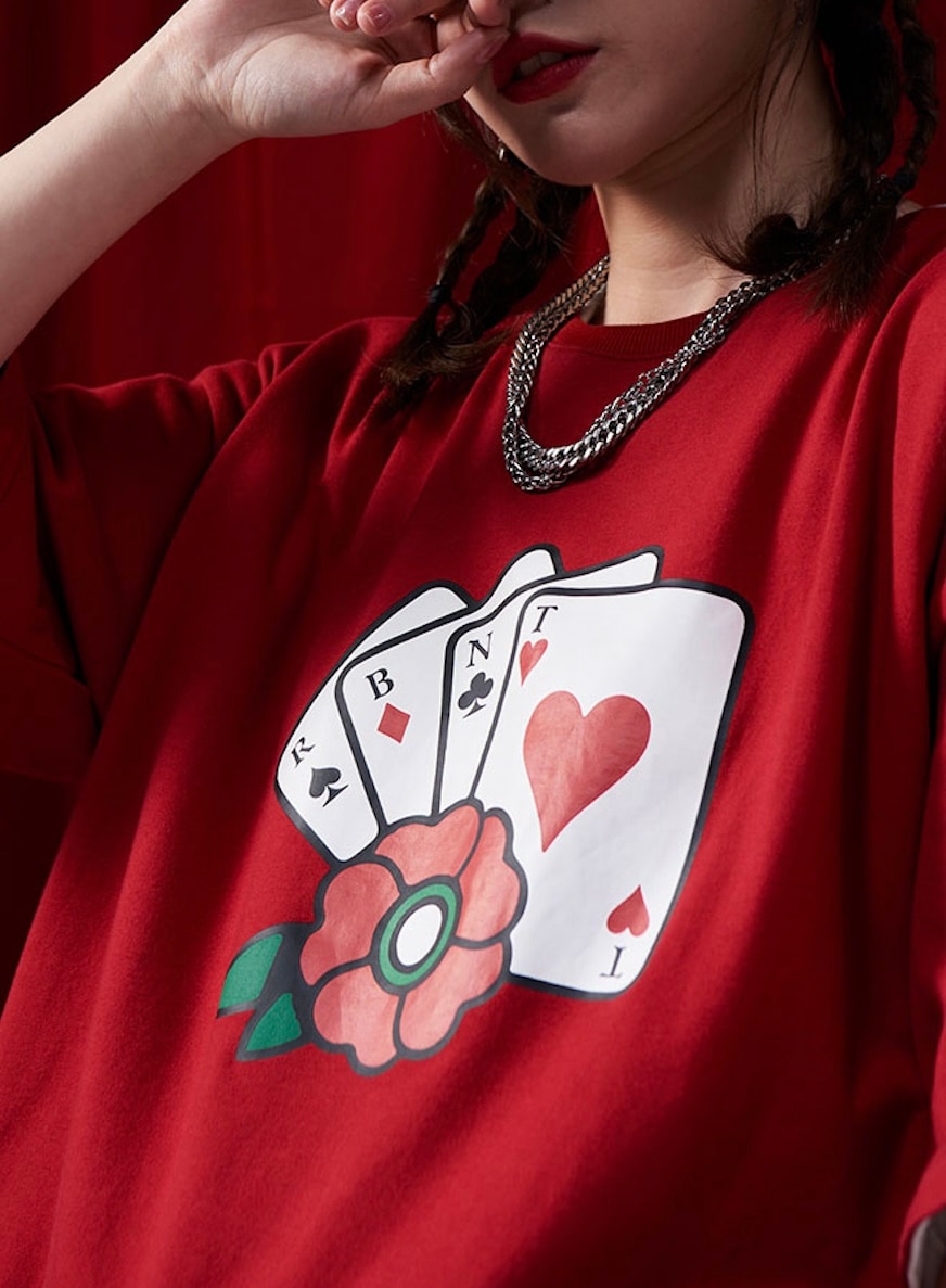 新入荷数少ない 2022夏服半袖ゆったり オリジナル トランプTシャツ 男女兼用