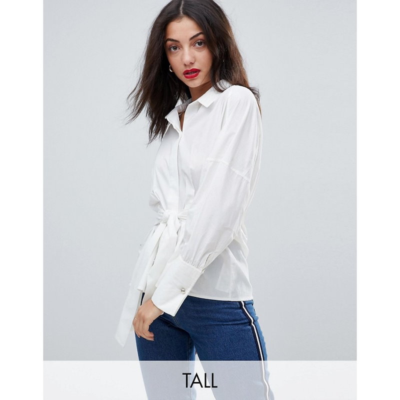 ヴェロモーダ レディース トップス【Vero Moda Tall Shirt With Front Tie】White ヴェロモーダ レディース トップス【Vero Moda Tall Shirt With Front Tie】White
