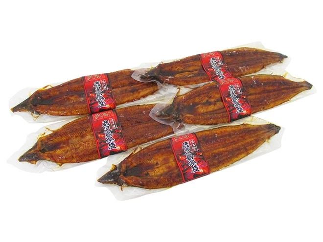 国産 =うなぎ蒲焼= 約180g前後 x5pc 真空パック入り 山椒/タレ付き 頭有腹開