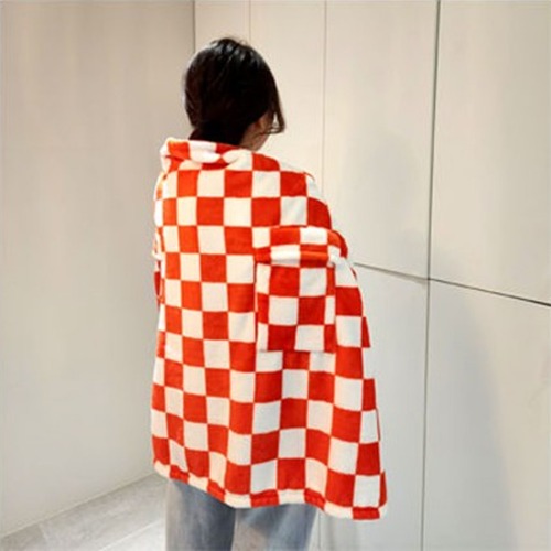 極細ホットパックポケット膝毛布100x70cmオレンジ1本学校オフィスキャンプ場暖かいふわふわ