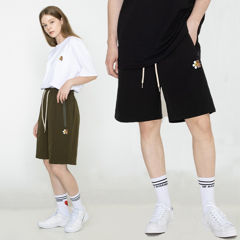 [UNISEX]ジッパーロジックフラワーベアショートパンツ_2color