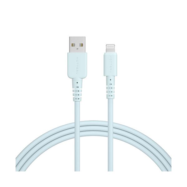 （まとめ） オウルテックMOTTERU A to Lightning シリコンケーブル パウダーブルー 2m MOT-SCBALG200-BL 1本 [x3セット]