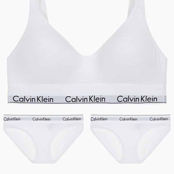 女性モダンコットン スクープバック ブラ+パンツ 2枚 SET (QF5490-F3787AD-100)