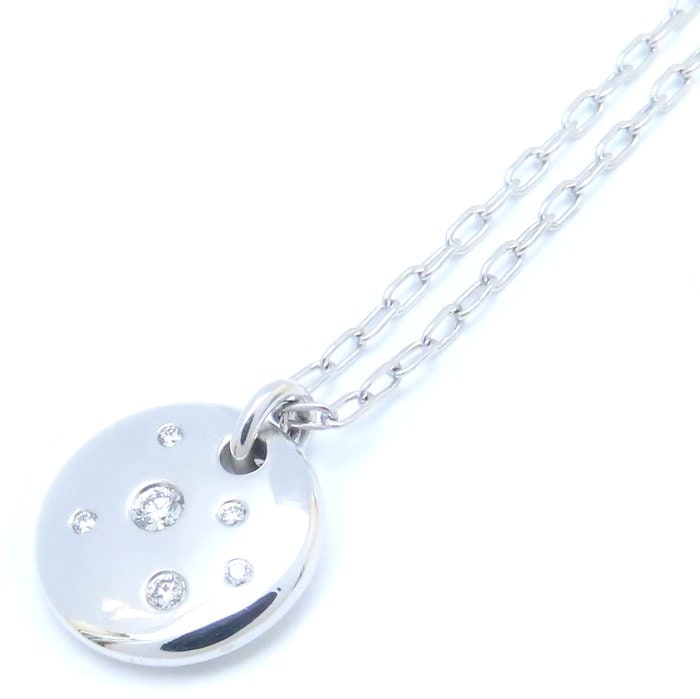 ドッツ ネックレス ダイヤモンド K18WG ホワイトゴールド/293557【中古】