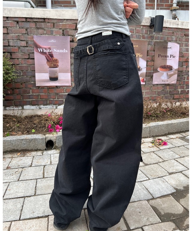 [24ss]ビンテージ ブロック ビジョ ディテール ワイド パンツ 2color 4,828円