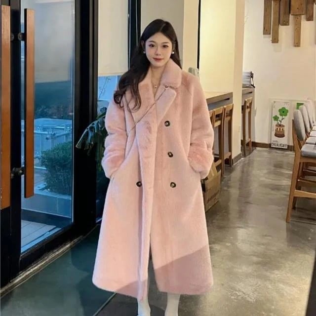 スーツカラー 偽ミンクフリース ロングコート ファー フリース 裏起毛 秋冬 ボア 華やか暖かい 保温 レディース コート アウター ぬいぐるみ ジャケット