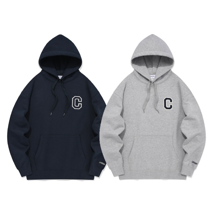 2024 s/s C ロゴ フードTシャツ ネイビー / メルランジ グレー