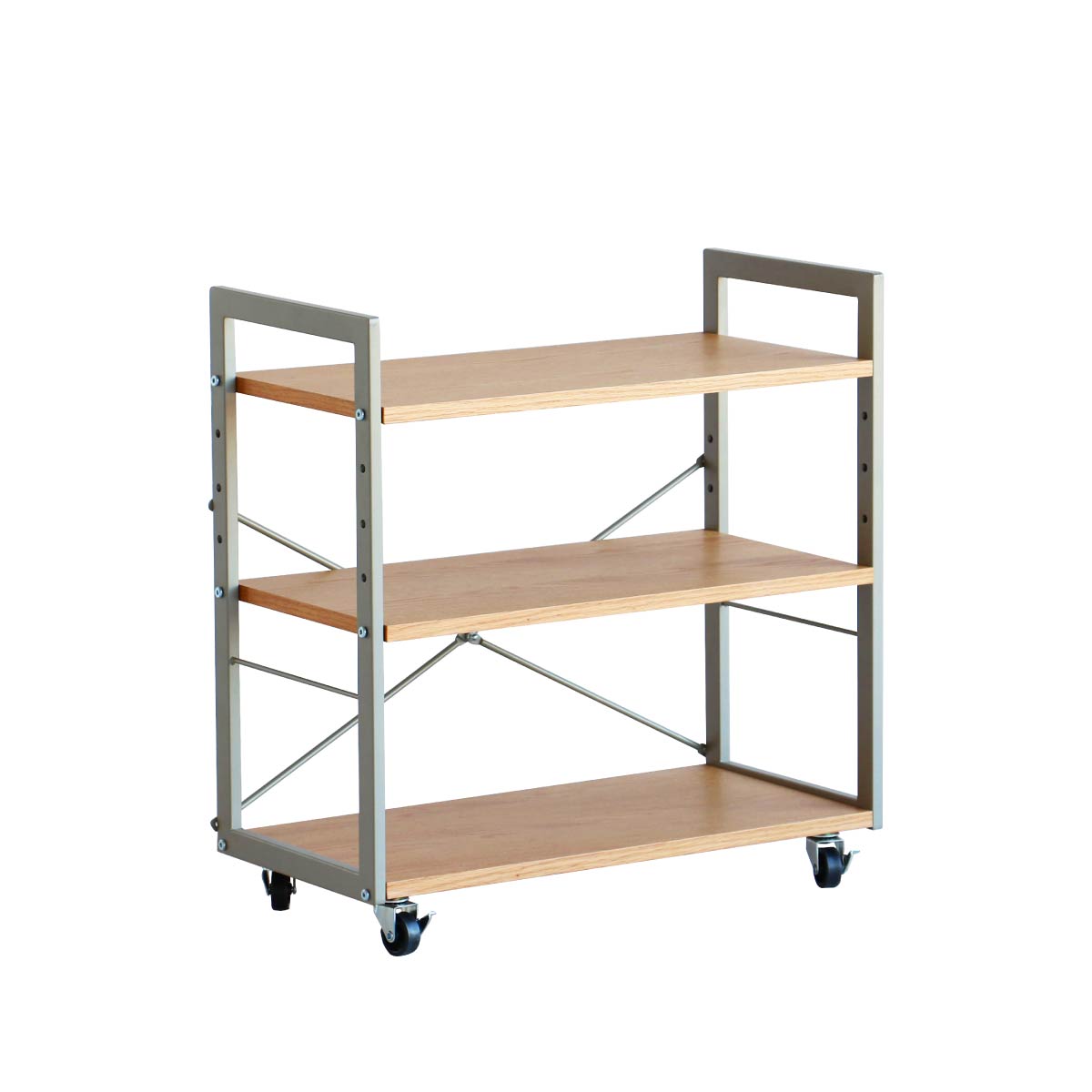 ラック キャスターワゴン サイドラック ナチュラルモダン 可動棚 省スペース 木製 おしゃれ 北欧