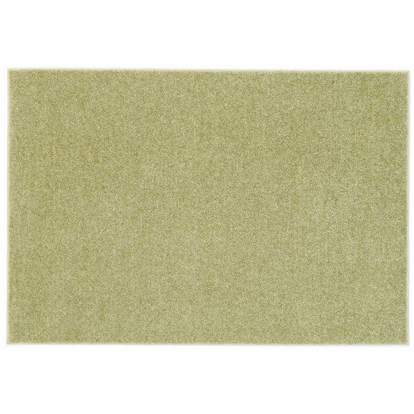 ラグ マット 絨毯 約幅130×長さ190cm グリーン 無地 洗える 日本製 防ダニ 滑り止め加工 ホットカーペット可 スミノエ ルフレ