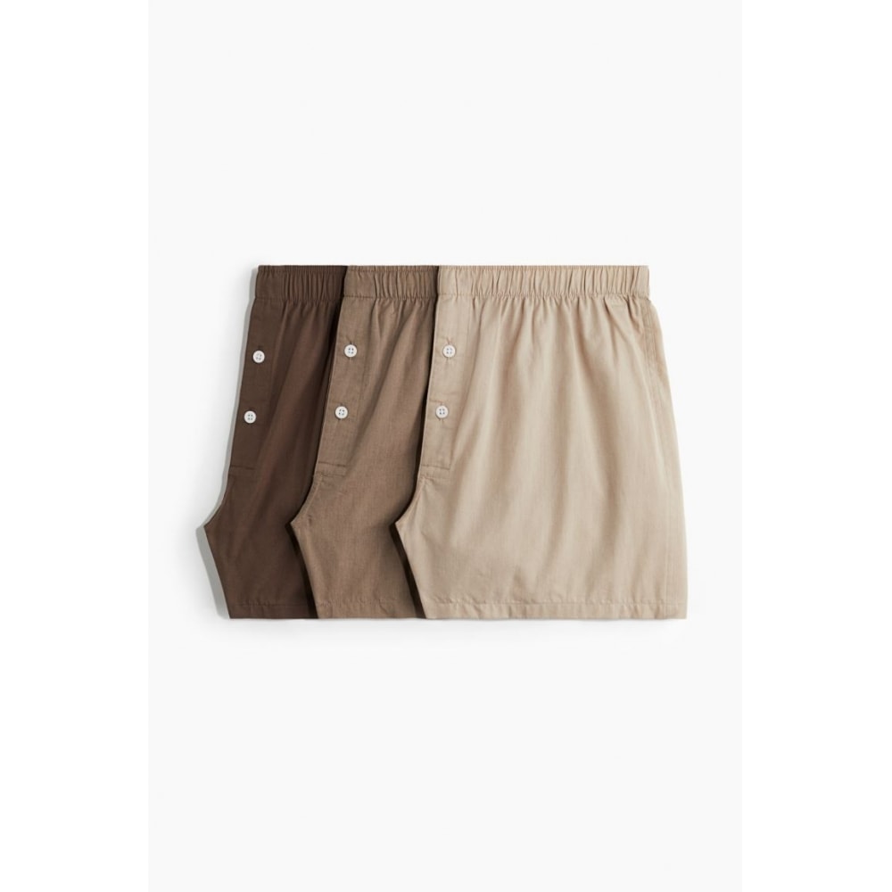 H&M コットンドローストリング 3 パックセットベージュ/ブラウン