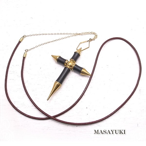 木製 十字架 ネックレス -黒檀 (コクタン)真鍮- [ MASAYUKI ] アクセサリー/作家/ハンドメイド